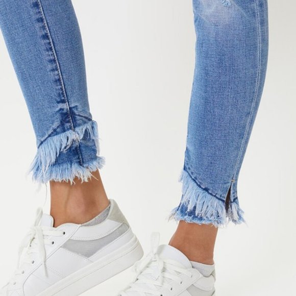 KanCan Mid Rise Frayed Ankle Skinny - Various Size - Picture 7 of 7